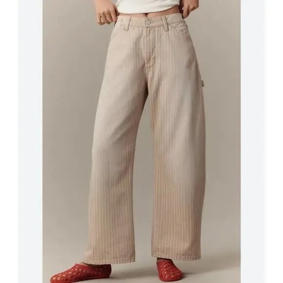 Pilcro Pants - Anthropologie The Kayden Pilcro Carpenter Barrel Pants Stripe Women's Size 28